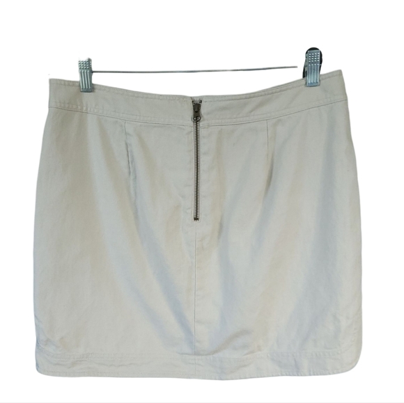 J CREW Sz 12 Tan Linen Cotton Lined Mini Skirt Minimilist Preppy - Picture 4 of 12